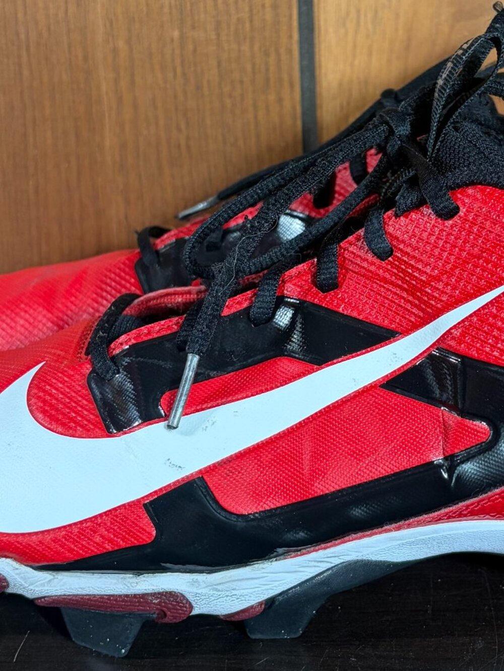 Nike Alpha Menace 4 Shark Football Cleats University Red White Sz 13 -FN0028-600